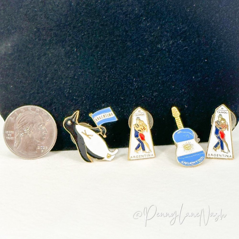 Vintage Argentina Pin Lapel Set of 4 - Picture 2 of 4